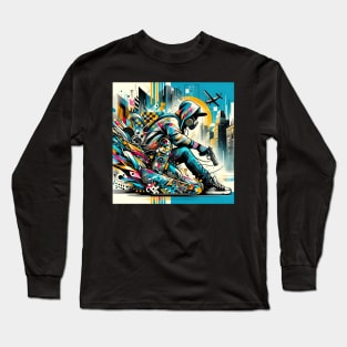 Urban Pulse: The Skater's Symphony Long Sleeve T-Shirt